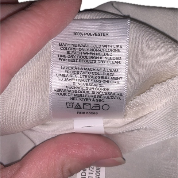 Express Silky Cream Wrap V Neck Peasant Sleeve Blouse Shirt Formal Office XS - Picture 6 of 13